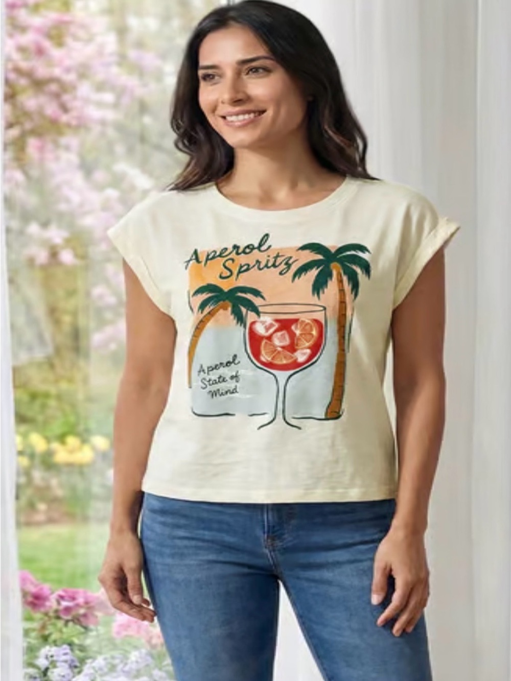 Womens Wildfox Aperol State Nova Tee / NWT / M / Snow White / Ptp-20”